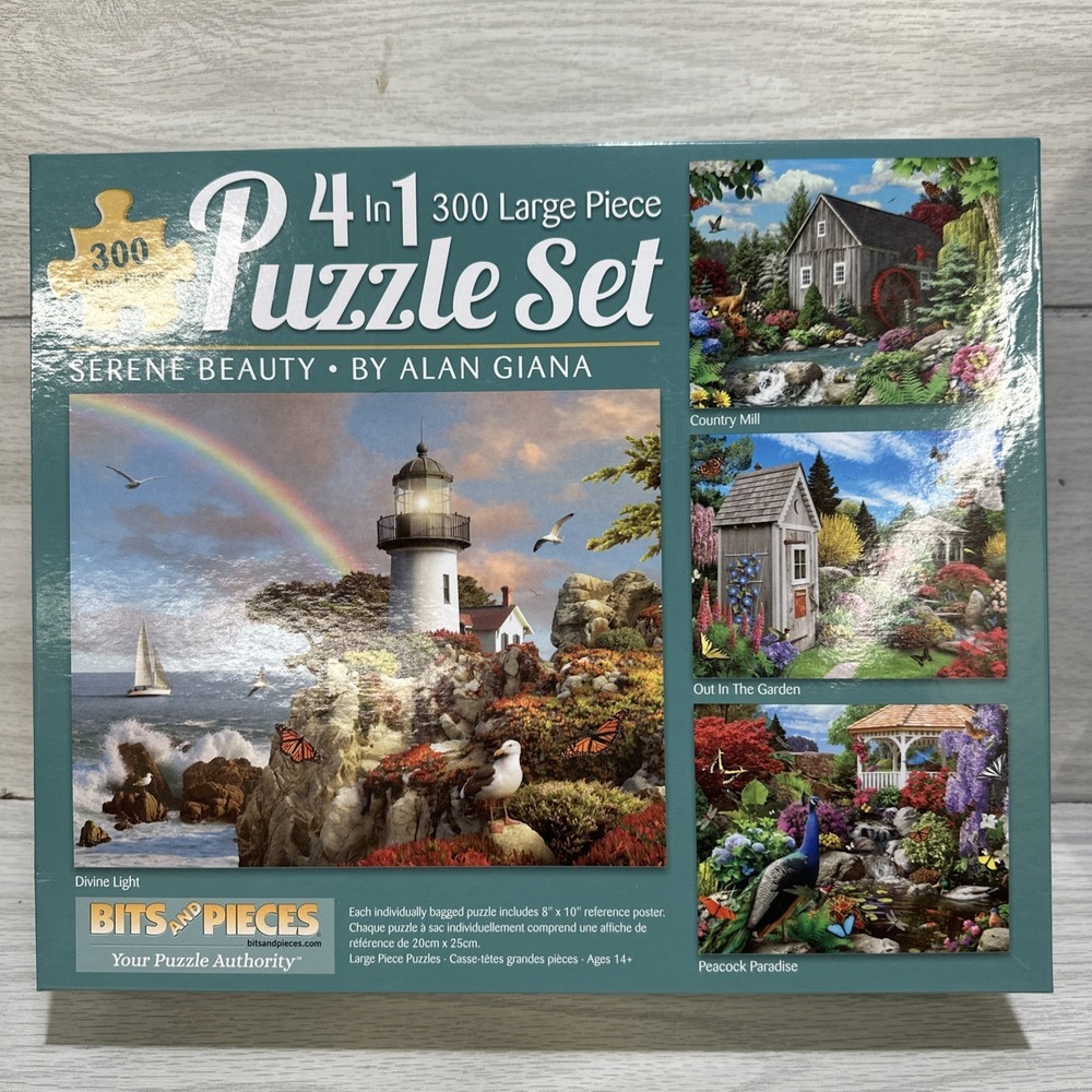 BITS AND PIECES Serene Beauty by Giana 300PC Puzzle (Set of 4) *Pieces Verified*